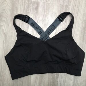 OUTDOOR VOICES WOMENS SPORTS BRA BLACK CROSS BACK L/XL